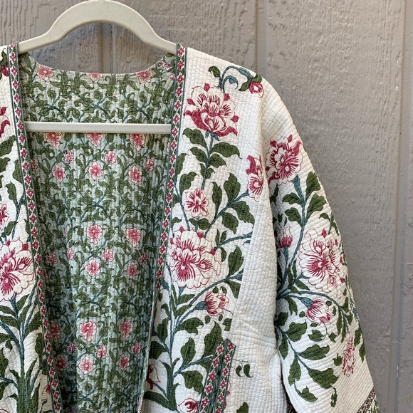 Vintage Other - Vintage handmade long quilted floral kimono robe